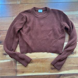 Aritzia Women's Ribbed Sweater in Rustwood